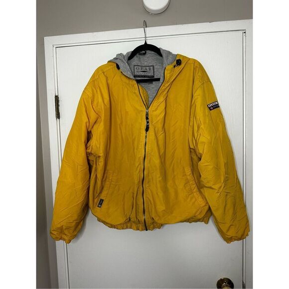 Gear Womens Outer Gear Yellow Hooded Full Zip Lined Jacket Size Large - Picture 1 of 7